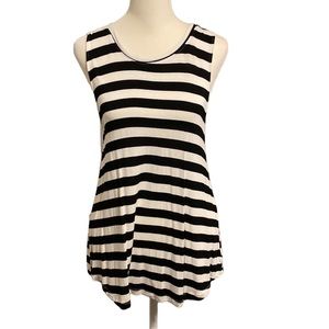 DOUBLE ZERO black and white striped tank top
